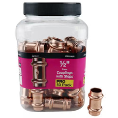 1/2 In. X 1/2 In. Copper Press X Press Coupling with Dimple Stop Pro Pack (50-Pa