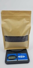 100 x 32Oz Kraft Waxed Window Stand Up Barrier Pouch Resealable Bags Gusseted