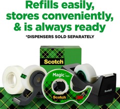 Scotch Magic Tape, Invisible, 12 Rolls | Home Office Supplies and Back to School