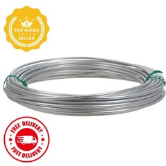 Galvanized Steel Solid Wire 9 Gauge 50ft Silver, Heavy Duty for DIY and Fencing