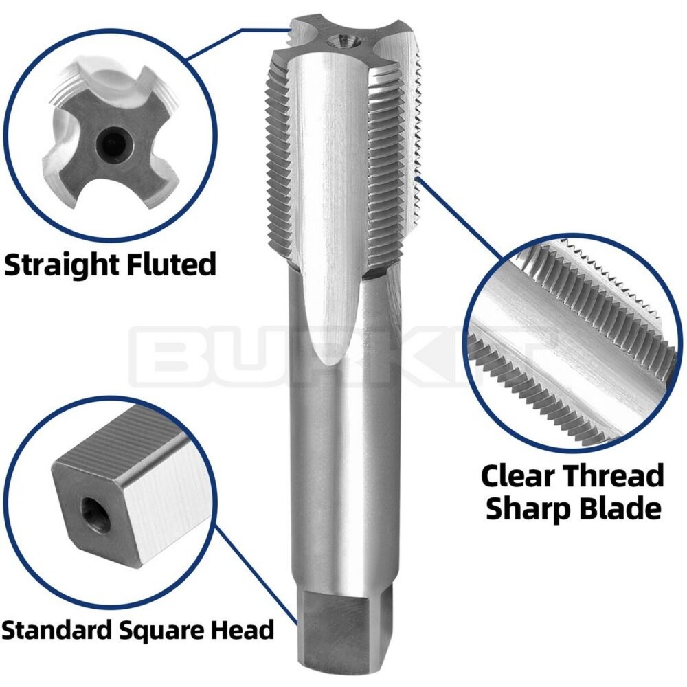 1 1/2″-12 UNF Thread Tap Right Hand, HSS 1-1/2 x 12 UNF Straight Fluted Tap