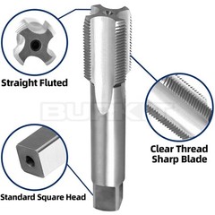 1 1/2″-12 UNF Thread Tap Right Hand, HSS 1-1/2 x 12 UNF Straight Fluted Tap
