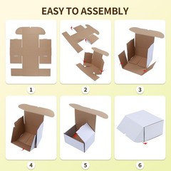 50 Packs 4X3X2 Small Shipping Boxes, White 4 x 3 x 2 inches Corrugated Cardbo…