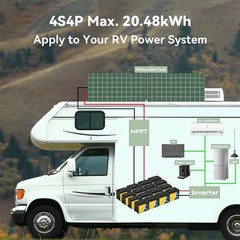 12V 100Ah LiFePO4 Lithium Battery BMS for Solar RV Off-grid Motors Marine