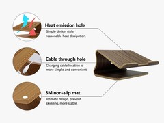 Wooden Laptop Stand,Laptop Holder 11 .02 L*7.9 W*5.7 H IN, Walnut-1001