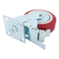 4Pcs Polyurethane 8″ × 2″ Heavy Duty Swivel Caster Wheel With Belt Brake Casters
