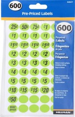 Hillman 5-in x 7-in Paper Garage/Yard Sale Price Labels Tags Removable Stickers