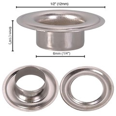 Yescom 2000 pcs 1/4″ Grommet Kit 6mm Size #0 Eyelets and Washers Nickel YES0380