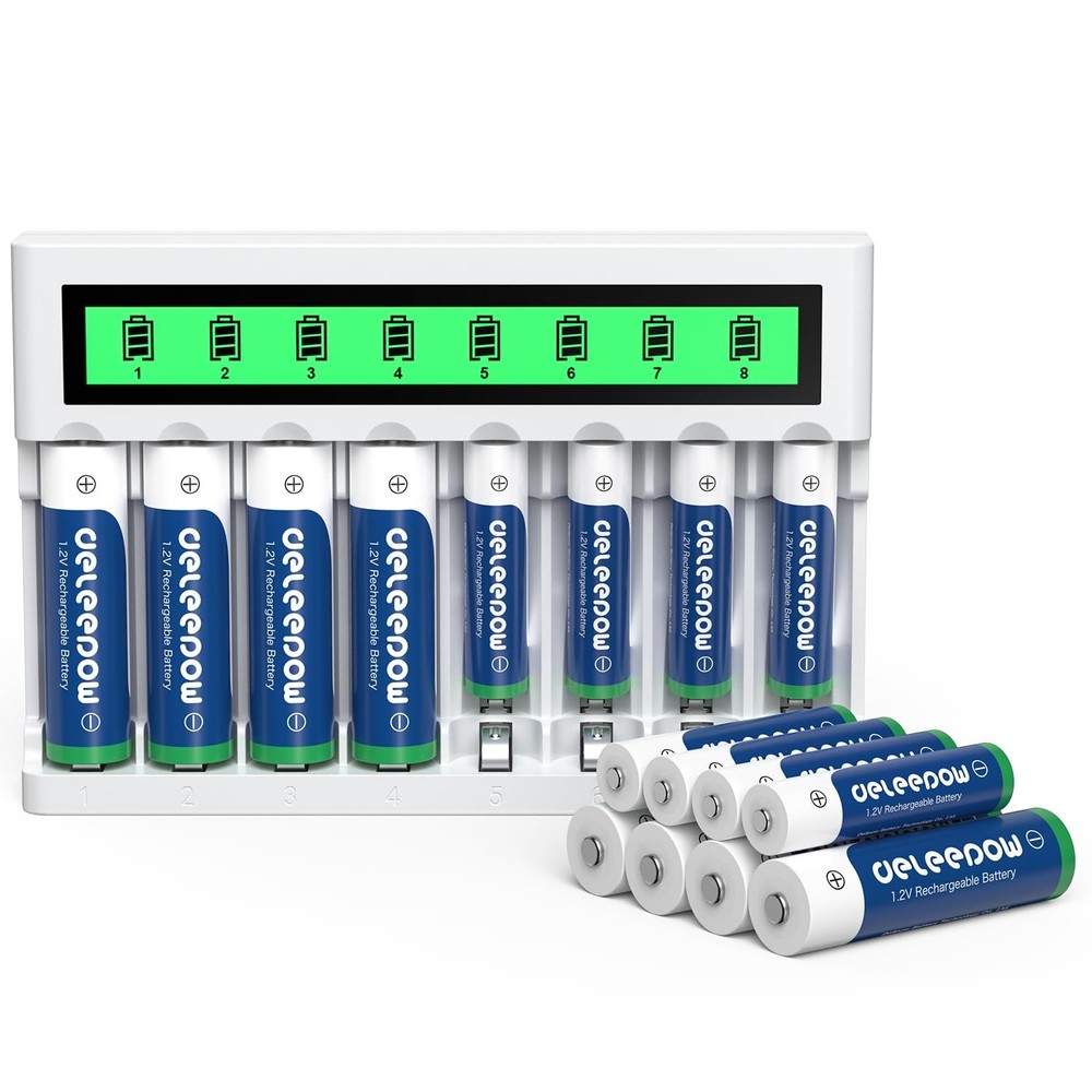 Deleepow Nimh Aa Rechargeable Batteries 8 Pack 3300Mah 1.2V Aa Rechargeable