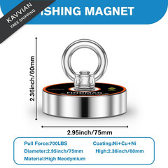 FINDMAG Magnet Fishing Kit, 2.95 inches(75mm)-700lb, Rectangular Toolbox