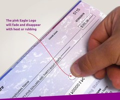 Blank Check Stock Laser/Ink-Jet 8-1/2 x 11″ 24# lb 500 Sheets Per Pack Red-Blue