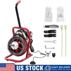 Drain Cleaner Machine ,75 Ft x 1/2 In Portable Electric Drain Auger Sewer Snake