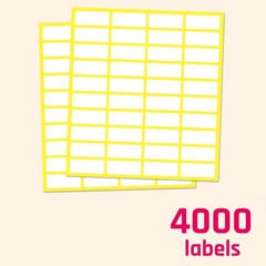 4000 Pieces, 0.75″ x 0.3″ – Small Price Stickers, White Pricing Labels | Small L
