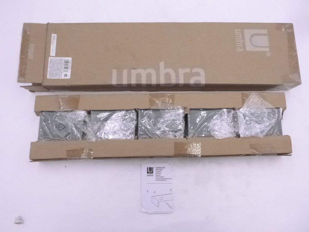 Set of 5 Umbra 1013501-149-C75 Charcoal Floating Shelves 4″ x 3″