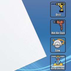 White ABS Plastic Sheet Heat Moldable Panel Board 1/16x12x12 Inch 4 PCS