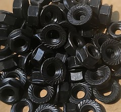 M8×1.25 Hex Serrated Flange Nuts Grade 8 with Phosphate And Oil Coating 100pcs