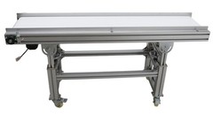 Electric 59×11.8in Food Grade PU Belt Conveyor 110V Speed&Height Adjustable 120W