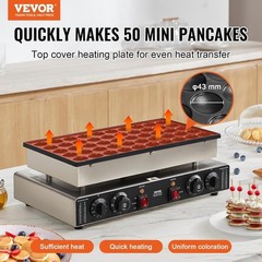 50PCS 1700W Commercial Electric Nonstick Waffle Maker Machine, 1.8 Inches Pan…