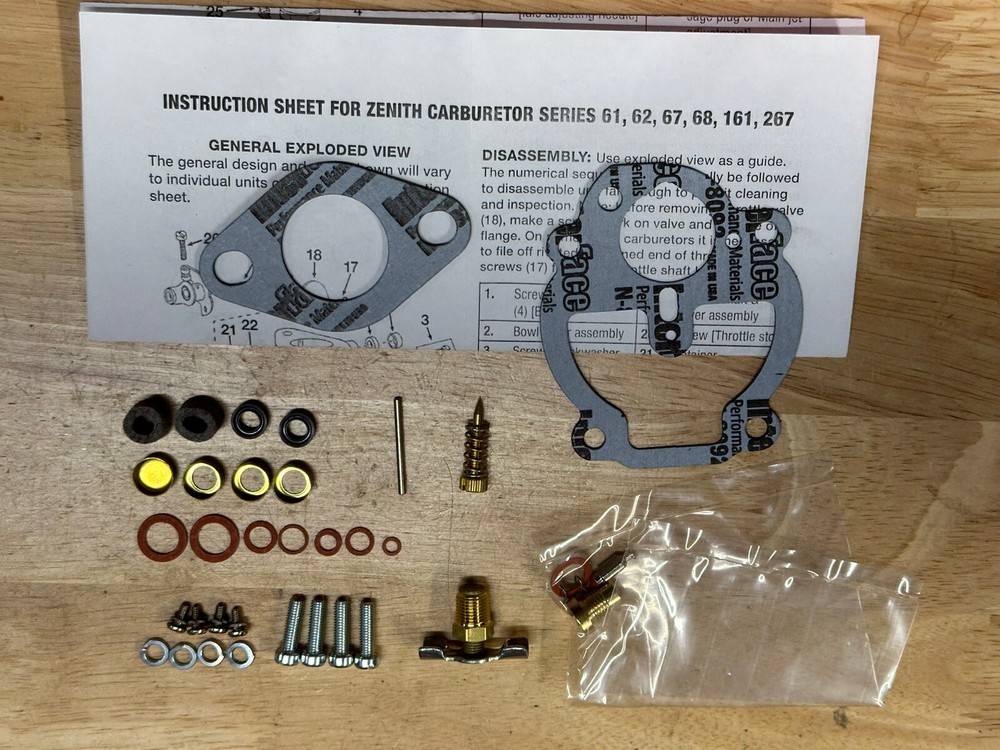 Zenith 61 / 161 series carburetor rebuild kit Allis Case Ford Farmall Oliver