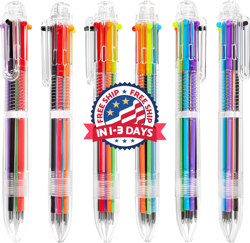 30 bolígrafos multicolor 6 en 1 de 0,5 mm para regalos de fiesta, 6 colores