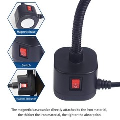 Led Magnetic Work Light 300mm Flexible Gooseneck lamp Magnets Base, 5W, Black