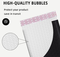 #000 4×8 (4×7) Poly Bubble Padded Envelopes Mailers Shipping Bags BLACK 50 PCS