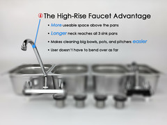 Concession Sink 4 Compartment Food Truck 3L+1S Handwash Faucets Drain Traps