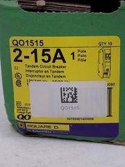 Lot of 1 – QO1515 Square D 15A 240V Twin Tandem Circuit Breaker No Hook