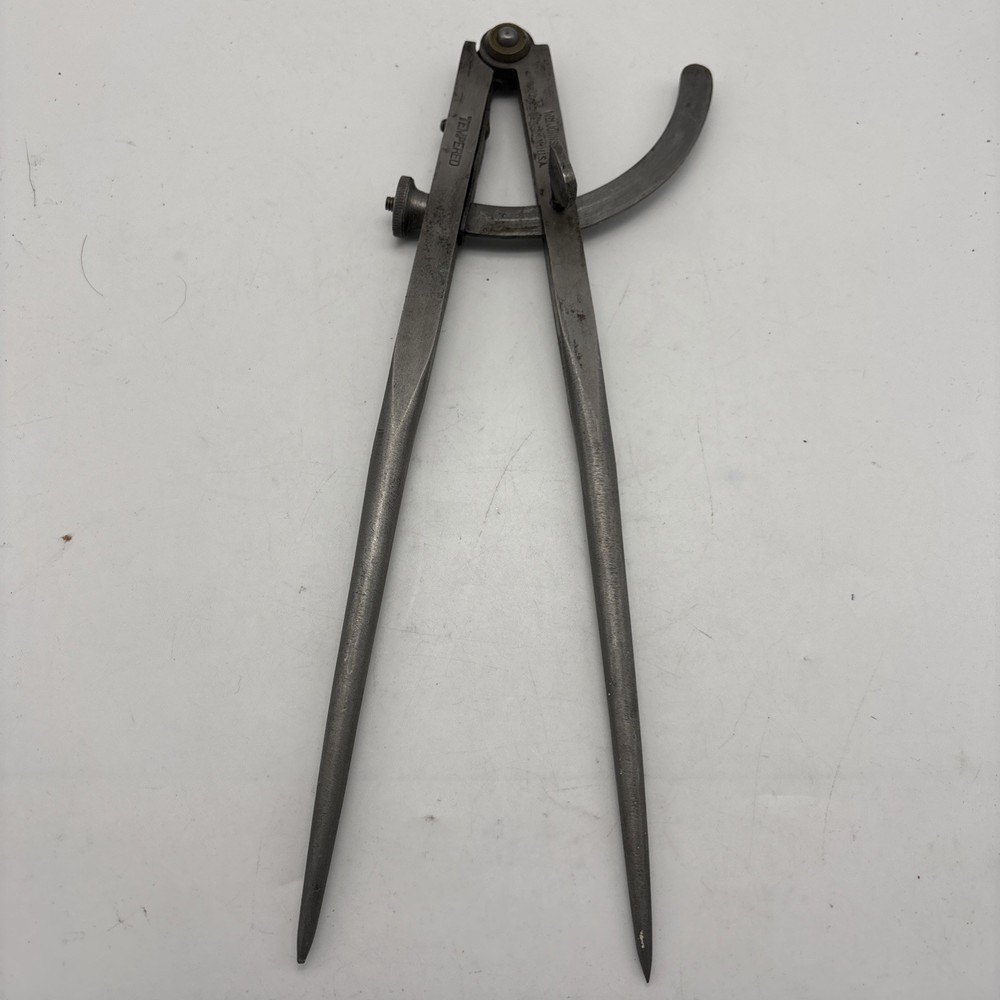 Antique 1920s Wing Divider Caliper WM Johnson Newark NJ Tempered Steel Tool
