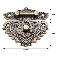 Antique Heart-Shaped Hasp Latch Vintage Engraved Mini Hinge and Bronze Box Co…