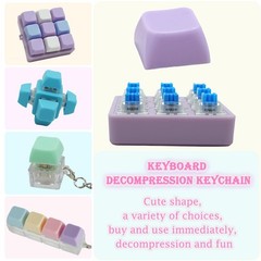 MILAKE Keyboard Fidget Set, 4 Pcs Small, Purple, Pink, Green, Blue, Yellow