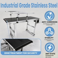 55″x22″ PVC Conveyor Belt 88 LBS Stainless Steel Industrial Belt Conveyor