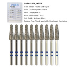 Zirconia Diamond Burs Egg Football 368 Ball Round End Taper 850 FG High Speed