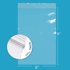 1000 Count – 6″ x 9″ Zip Bags with Vent Hole, 2 Mil Thick, Reclosable Poly Zi…