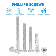 Phillips Pan Head Screws, 15 Pcs M5-0.8 x 16mm 304 Stainless Steel Screw