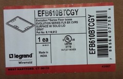 Wiremold EFB610BTCGY Evolution Serires Surface Floor Box Cover w/Lid -GRAY