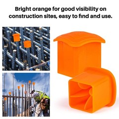 Rebar Caps – 60Pcs Orange Mushroom Safety Cover for T-Posts, Building Co…