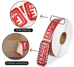 20 Count 3x1in Fragile Handle With Care Caution Stickers