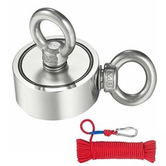 500 – 1300Lbs Pull Force Double Sided Strong Fishing Magnet Kit Rope Carabiner