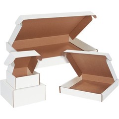 Box USA 12″ Deluxe Shipping Boxes 12″L x 12″W x 4″H, 50-Pack – White Box Mail…