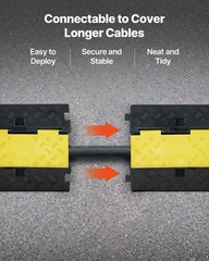 VEVOR Cable Protector Ramp Rubber Cord Cover 22000 lbs/axle Capacity 2 Channel