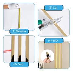 Shiny Metallic Gold Molding Trim (16.4ft x 0.4inch) Peel and Stick Trim with …