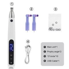 Dental Wireless Electric Hygiene Prophy Handpiece +2Pcs Universal Prophy Angles
