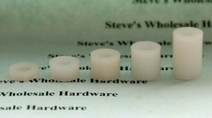 Nylon Spacer Natural White 1/4″ID 1/2″OD Pick Your Length and Quantity