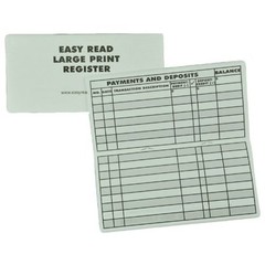 NEW 5 Pack LARGE PRINT Low Vision Checkbook Register