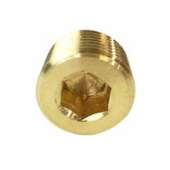 Brass Hex Headless Plug 3/8″ NPT Male – FPP62B