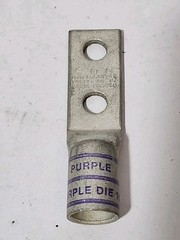 BURNDY YAV28L-2NT38-FX 4/0 Two Hole Lug Connector Purple Die 15