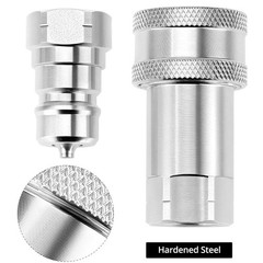2 Pack 3/8” NPT Hydraulic Quick Connect Couplers 4000 PSI 3/8 Body Steel Set ISO