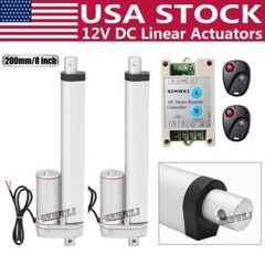 2PCS 8″ Linear Actuator W/ Remote Controller Kit 1500N/330lbs Electric DC Motor