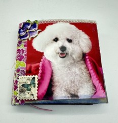 Hand Made Junk Journal 6×5 Inches Puppies Themed. Medium Is Brown Paper Bags